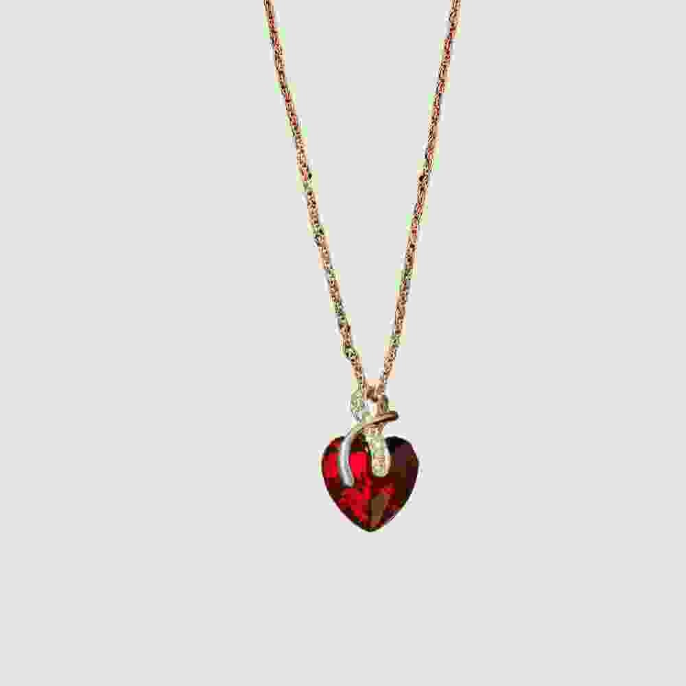 Ruby Crystal Pendant Chain